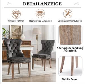 Esszimmerstuhl velvwoody (4er Set) Grau - 4er Set