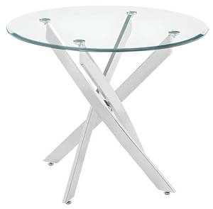 Table COSIMA Argenté - Verre - 90 x 77 x 90 cm