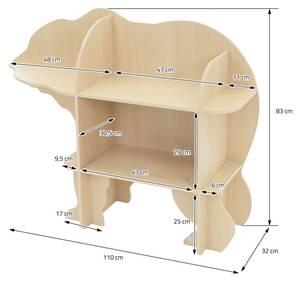 Kinderregal 2 Ebenen aus Holz Braun - Holzwerkstoff - 32 x 83 x 110 cm