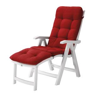 Chaise longue Florida IV Matériau synthétique / Tissu - Blanc / Rouge