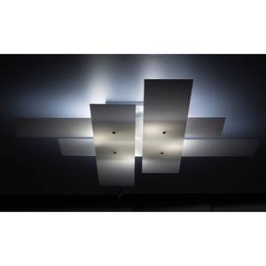 Wand- en plafondlamp Bandiera glas/staal wit 4 lichtbronnen