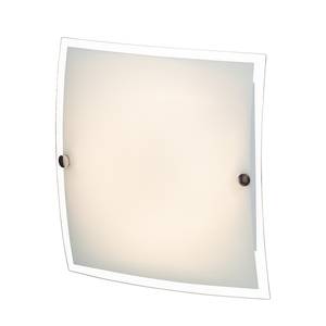 Plafondlamp Basic metaal/wit glas 1 lichtbron
