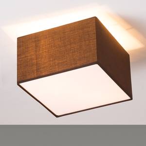 Plafondlamp Borris geweven stof/ijzer - Kokosnoot bruin - Breedte: 30 cm