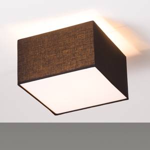 Plafondlamp Borris geweven stof/ijzer - Zwart - Breedte: 30 cm