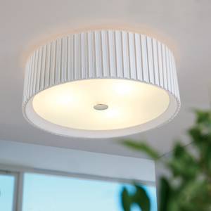 Plafondlamp Cole textiel/wit glas 3 lichtbronnen