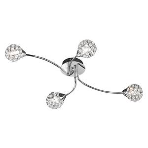 Plafonnier halogène Genua 4 lampes - Applications en cristaux de verre - Diamètre de la sphère : 7,5 cm