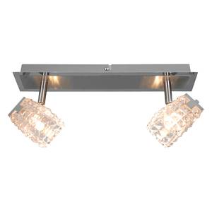 Plafondlamp Loreley metaal/glas zilverkleurig 2 lichtbronnen