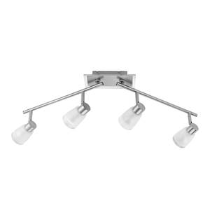 Deckenbogen o. Glas, 4-flg.- Halogen M6 Licht/Spot18 Metall Silber