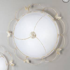 Lampada da soffitto Metallo/Vetro Bianco antico Color oro/Bianco 3 luci