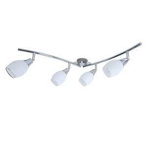 Plafondlamp metaal/glas zilverkleurig 4 lichtbronnen