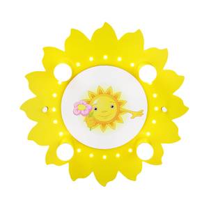 Plafonnier motif soleil avec fleur 4 / 20 - Bois ampoules