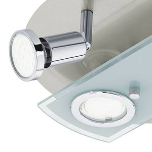 Plafondlamp Pawedo glas/staal - 4 lichtbronnen - Vernikkeld