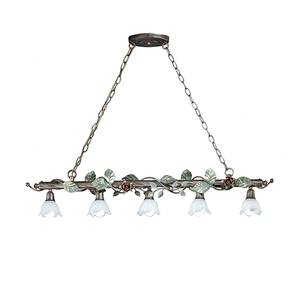Lampada da soffitto Rosaio Metallo/Vetro Color bronzo/Bianco 5 luci