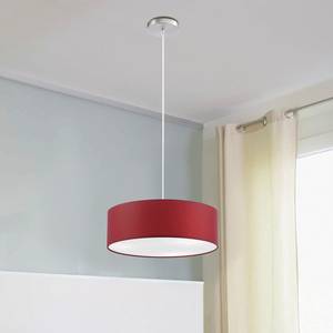 Hanglamp Shade I ijzer/stof - 3 lichtbronnen - Rood - Diameter lampenkap: 40 cm