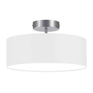 Plafondlamp Shima II geweven stof/metaal - 2 lichtbronnen - Wit