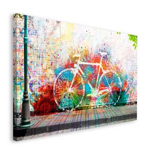 Impression d’art Graffiti Fahrrad Multicolore - Bois manufacturé - Papier - 118 x 70 x 2 cm