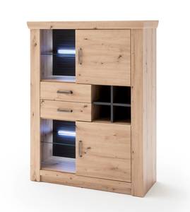 Highboard Mauro 5 mit Beleuchtung Braun - Holzwerkstoff - Holzart/Dekor - 110 x 146 x 45 cm