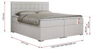 Boxspringbett SUSAN Breite: 120 cm - H3 - Kunstleder