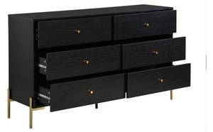 Commode basse MILAVIA Noir - Bois manufacturé - 40 x 82 x 140 cm