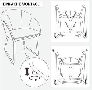 Einzelsessel Metallbeinen Schwarz