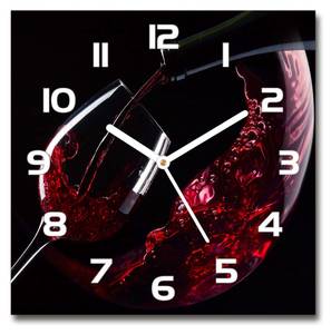 Wanduhr Rotwein Weiß - Glas - 30 x 30 x 1 cm