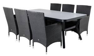 Gartenmöbel-Set Virya (7-teilig) Schwarz - Rattan - 100 x 74 x 200 cm