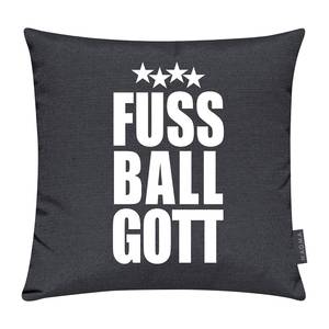 Coussin décoratif Fußballgott Tissu - Noir / Blanc