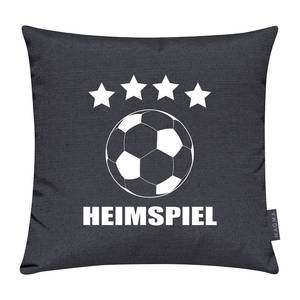 Dekokissen Heimspiel Webstoff - Schwarz / Weiß