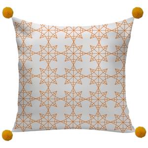 Coussin décoratif Kandy Tissu - Blanc / Orange
