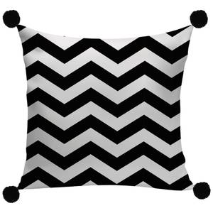 Coussin décoratif Karur Tissu - Noir / Blanc