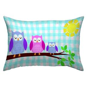 Decoratief kussen Owls Day Meerkleurig - Natuurvezel - 40 x 60 x 60 cm