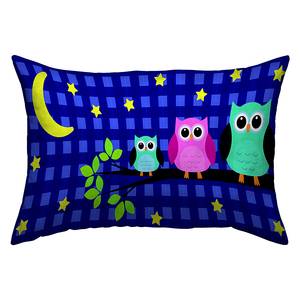 Dekokissen Owls Night Multicolor - Naturfaser - 40 x 60 x 60 cm