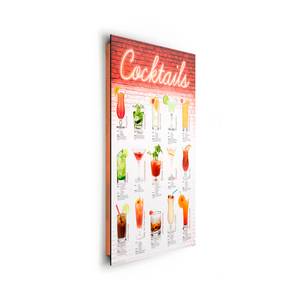 Impression d’art Cocktails Rouge - Blanc - Bois manufacturé - Papier - 60 x 90 x 2 cm