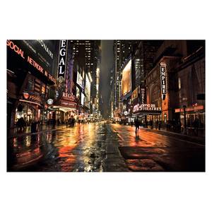 Bild New York Night II Schwarz - Orange - Holzwerkstoff - Papier - 90 x 60 x 2 cm