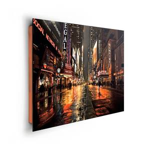Bild New York Night II Schwarz - Orange - Holzwerkstoff - Papier - 90 x 60 x 2 cm