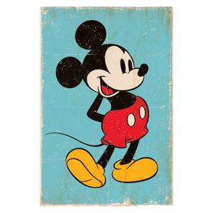 Impression d’art Mickey Mouse Noir - Bleu - Bois manufacturé - Papier - 60 x 90 x 2 cm