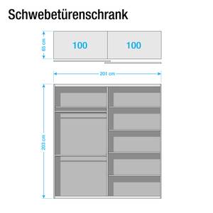 Schwebetürenschrank Domaso Nussbaum Dunkel Dekor / Lava