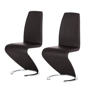 Chaises cantilever Flint (lot de 2) Cuir synthétique - Marron