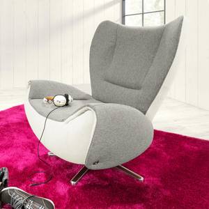 Fauteuil design Tom Tissu jaune moutarde / Gris marron - Blanc / Gris