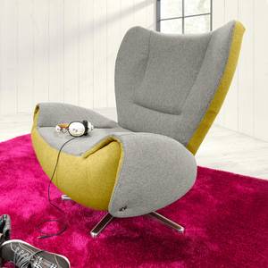 Fauteuil design Tom Tissu jaune moutarde / Gris marron - Gris / Jaune moutarde