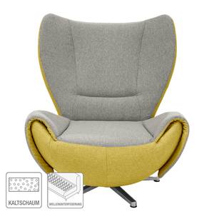 Poltrona di design Tom Tessuto - Grigio / Giallo senape