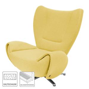 Fauteuil pivotant Tom Tissu jaune moutarde - Jaune maïs