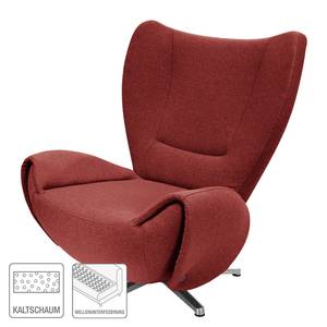 Fauteuil pivotant Tom Tissu jaune moutarde - Rouge