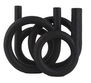 Bougeoir Rings Noir - Matière plastique - 15 x 30 x 38 cm