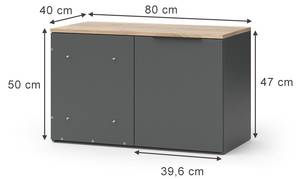 Eckkommode Wido 47678 Braun - Grau - Holzwerkstoff - 80 x 50 x 40 cm