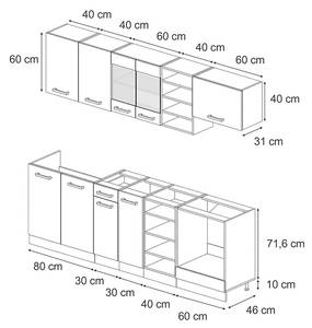 Komplettküche  R-Line 47416 Anthrazit - Schwarz