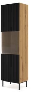 Vitrinenschrank RAVENNA B SC60 1D Beige - Schwarz