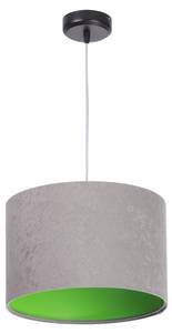 Hängelampe JERRY Grau - Grün - Weiß - Metall - Textil - 30 x 20 x 30 cm
