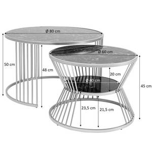 Tables basses Roma (lot de 2) Noir