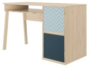 Bureau 1 niche 2 portes Larvik Beige - Bois manufacturé - 56 x 77 x 123 cm